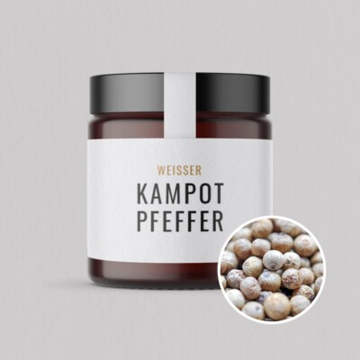 Weißer Kampot Pfeffer im Glas | 50 g