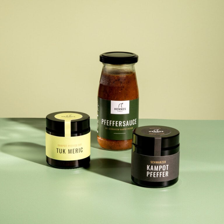 Grillfreude-Hennes Finest Pfeffer Geschenkset-Quadrat