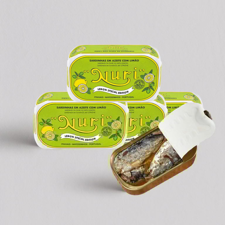 NURI-Fischkonserven-Portugal-beste-Sardine-Olivenöl-Zitrone-4er-set